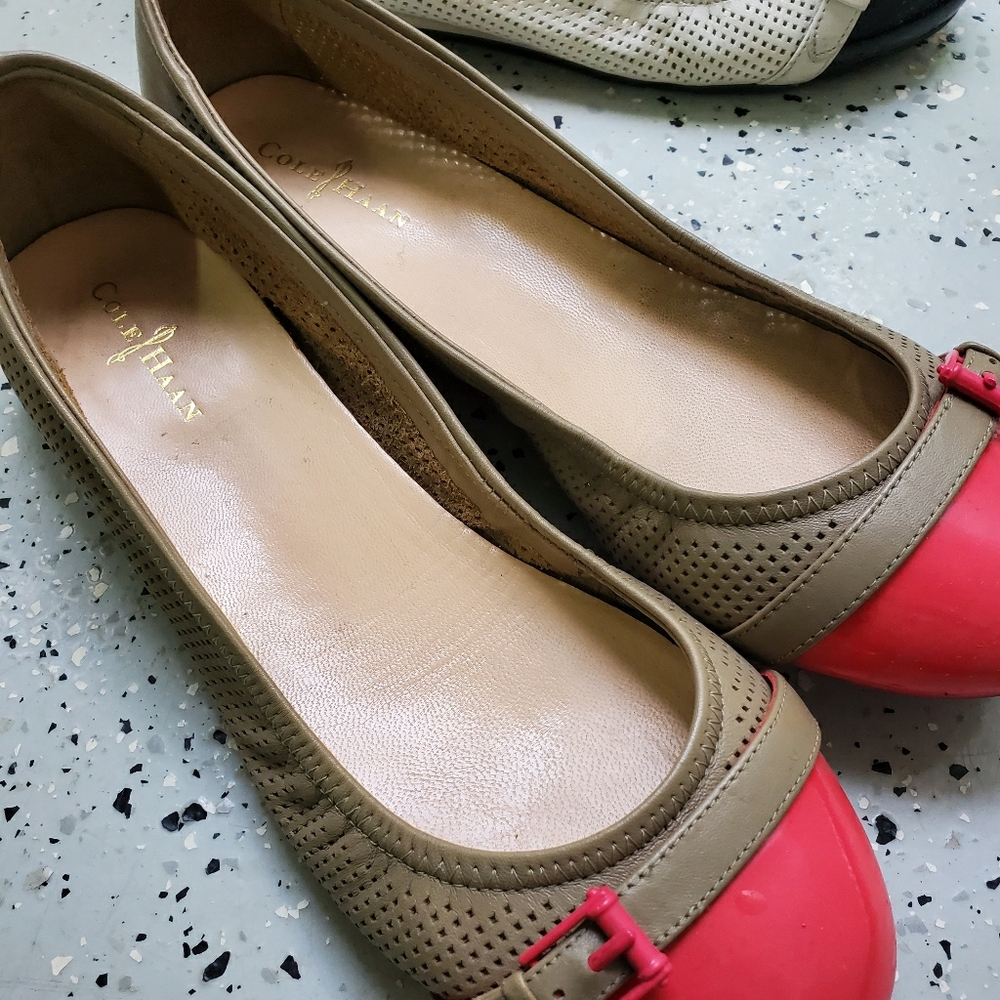 Pink and beige Cole haan/nike air flats